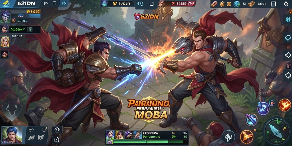 Screenshot gameplay menampilkan pertarungan seru di 62IDN.