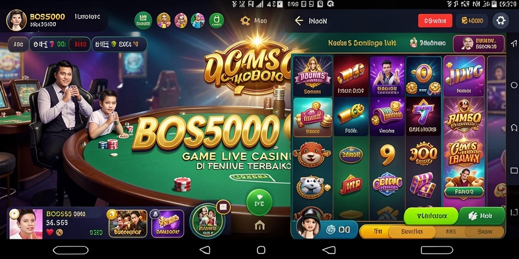 Tampilan menarik dari gameplay Live Casino di BOS5000.
