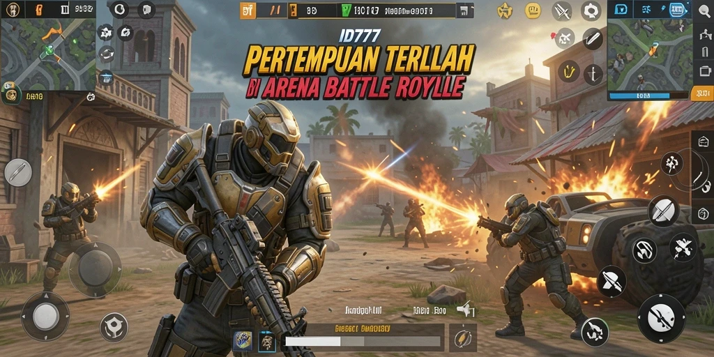 Screenshot gameplay ID777 yang menampilkan aksi Battle Royale yang seru.