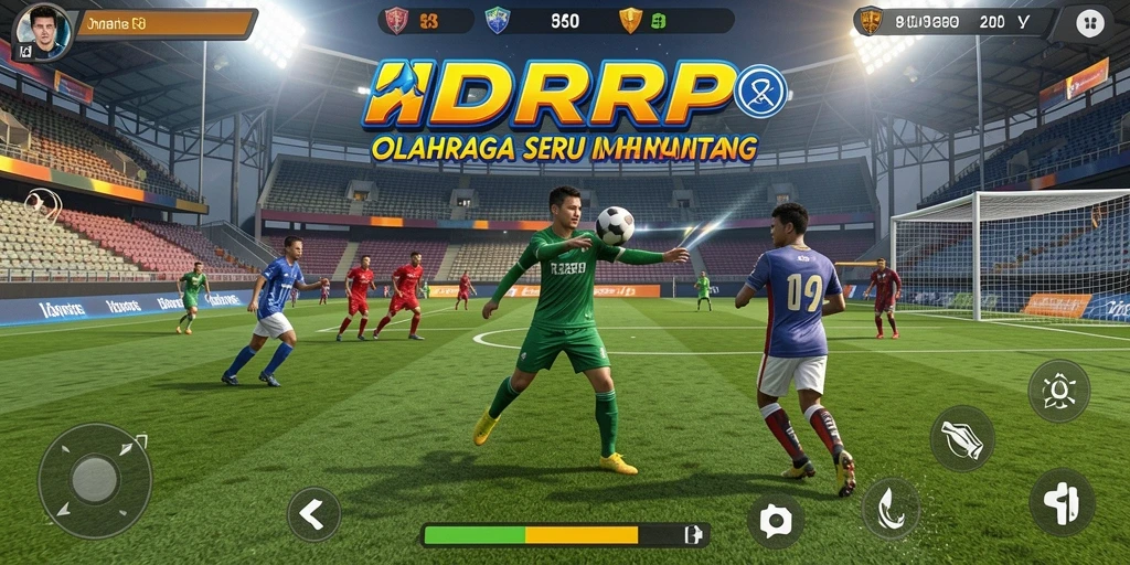 Screenshot utama IDRRP menampilkan aksi mendebarkan dalam permainan olahraga.