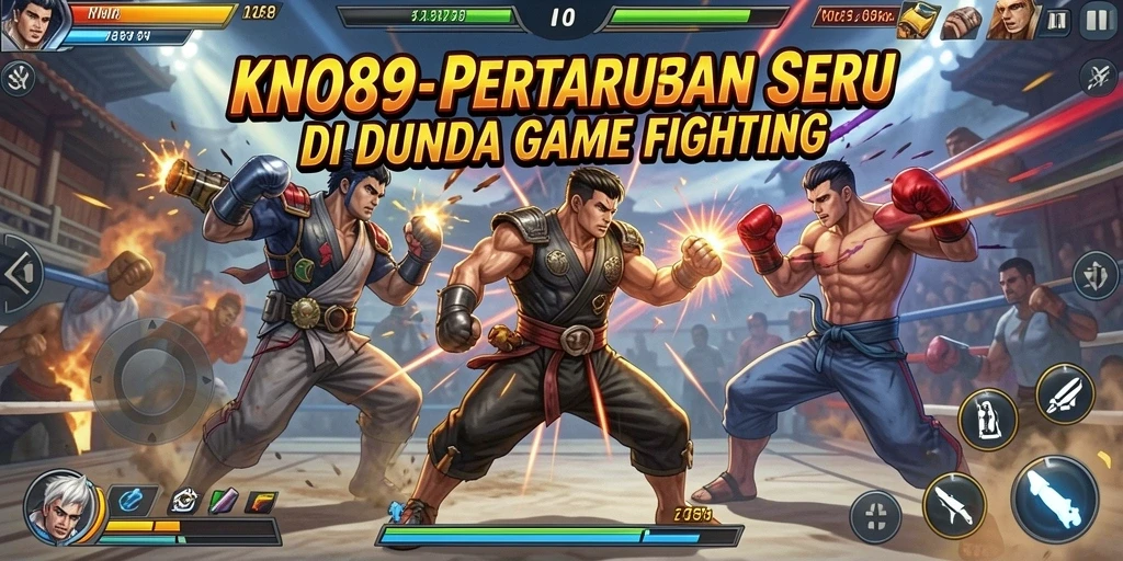 Screenshot KNO89 menampilkan pertarungan seru antar karakter Fighting.