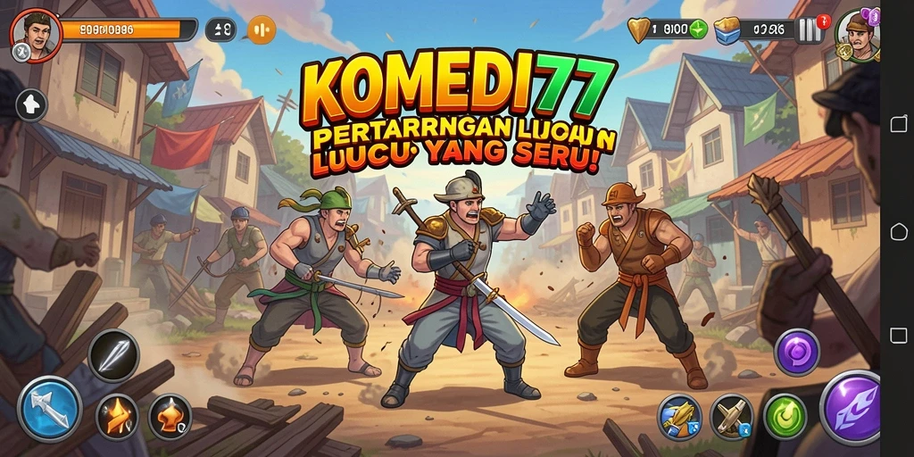 Tampilan gameplay lucu dan menghibur di KOMEDI77.