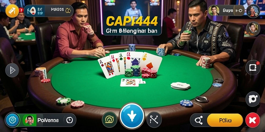 Screenshot PP444 menampilkan pemain yang sedang berkompetisi dalam permainan Poker.