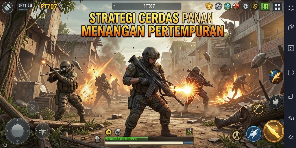 Tampilan gameplay menakjubkan PT707 dengan pertempuran yang intens.