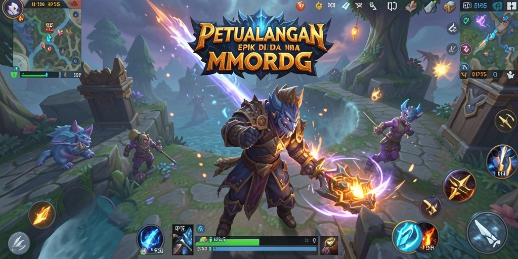 Screenshot menunjukkan aksi seru dalam pertarungan MMORPG RP55.