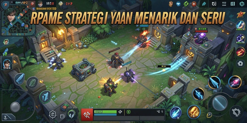 Screenshot RPVIP2 menampilkan pertempuran seru dalam permainan SLG.