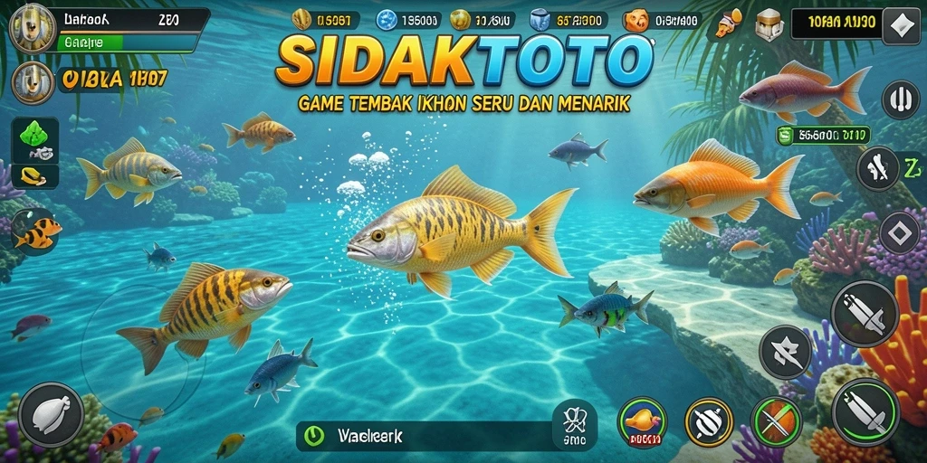 Tampilan gameplay menarik dari SIDAKTOTO yang menampilkan aksi Tembak Ikan.
