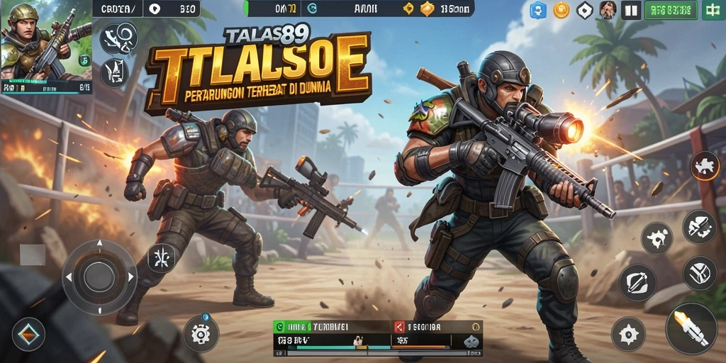 Screenshot gameplay TALAS89: aksi pertarungan seru dalam arena Battle Royale.